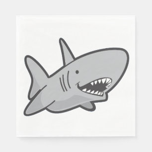Pool Party Shark Birthday Paper Napkins Servetten