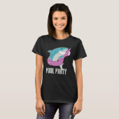 Pool Party Shark Unicorn Fishing T-shirt (Voorkant volledig)