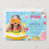 Pool Party Splish Splash Pool Invitation Anniversa (Devant)