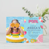 Pool Party Splish Splash Pool Invitation Anniversa (Debout devant)