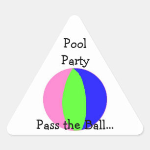 Pool Party - Strandbal Driehoek Sticker