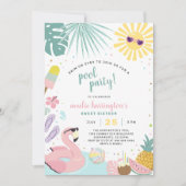 Pool Party Summer Birthday Invitation (Devant)