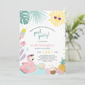 Pool Party Summer Birthday Invitation (Debout devant)