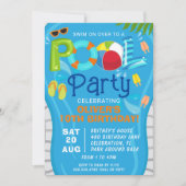 Pool Party Summer Boy Birthday Party Invitation (Devant)