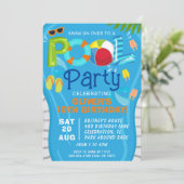 Pool Party Summer Boy Birthday Party Invitation (Debout devant)