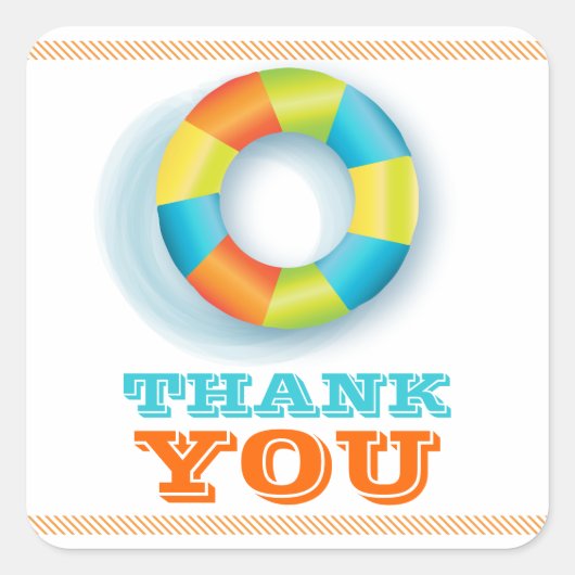 Pool Party Summer Fun in Sun Sticker (Voorkant)