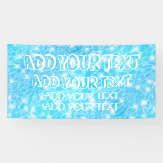 Pool party Summer party Beach bruiloft blauw water Spandoek (Horizontaal)