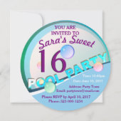 Pool Party Sweet 16 Anniversaire Invitation (Devant)