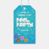 Pool Party Swimming Birthday Dank je wel Cadeaulabel (Voorkant)