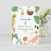 Pool Party Thank You Card - Summer Theme Bedankkaart (Staand voorkant)