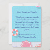 Pool Party Thank You Card - Summer Theme Bedankkaart (Achterkant)