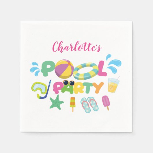 Pool Party Thema Servet (Voorkant)