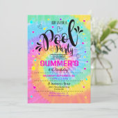Pool Party Tie Dye Invitation Pool Anniversaire (Debout devant)