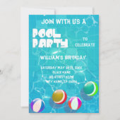 Pool Party Tout âge Anniversaire Invitation (Devant)