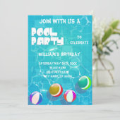 Pool Party Tout âge Anniversaire Invitation (Debout devant)