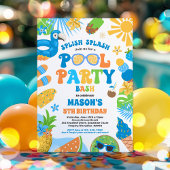 Pool Party Tropical Summer Pool Birthday Kaart