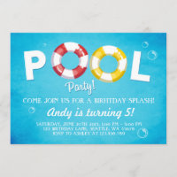 Pool party uitnodiging Verjaardag uitnodiging zome