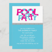 Pool Party-uitnodigingen Kaart (Voorkant / Achterkant)