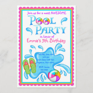 Pool Party-uitnodigingen Kaart