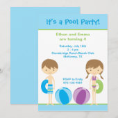 Pool Party-uitnodigingen Kaart (Voorkant / Achterkant)