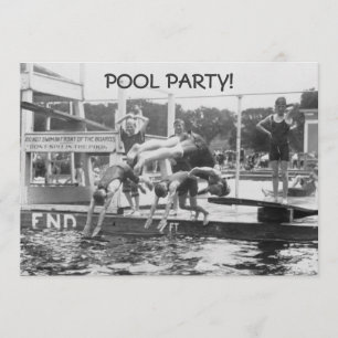 Pool Party-uitnodigingen - SPIT niet in pool! Kaart