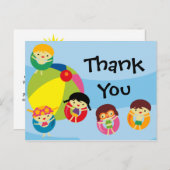 Pool Party Verjaardag Dank u Briefkaart (Voorkant / Achterkant)