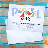 Pool Party Verjaardag Zomer Trendy Beach Balls Kaart