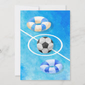 Pool Party Voetbal Verjaardag Kaart (Achterkant)