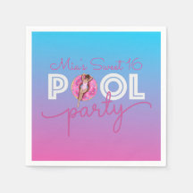 Pool Party Waterverf Ombre Donut Float Party