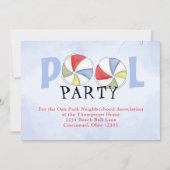 Pool Party Zomer Waterverf Custom Kaart (Voorkant)