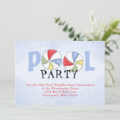 Pool Party Zomer Waterverf Custom Kaart (Staand voorkant)