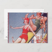 Pool Party zwemmen Briefkaart (Voorkant / Achterkant)