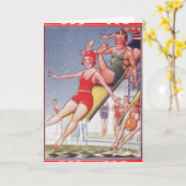 Pool Party zwemmen Kaart (Gele Bloem)