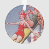 Pool Party  zwemmen Ornament (achterkant)