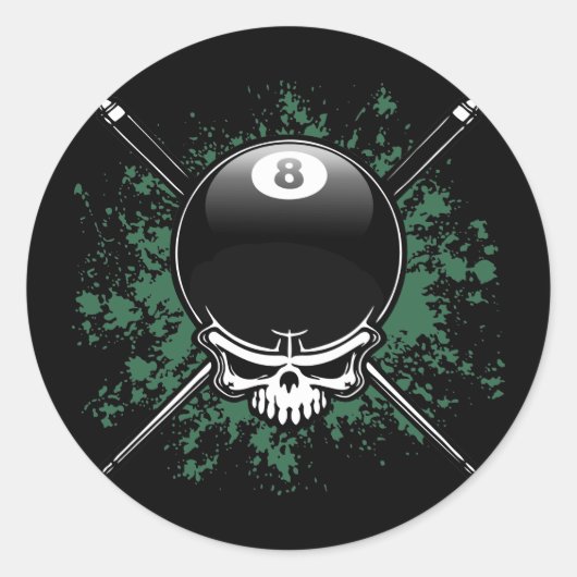 Pool Pirate 1 Ronde Sticker (Voorkant)