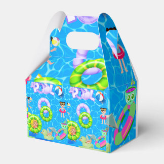 Pool plezier en spelen verjaardag bedankdoosjes