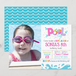 Pool Pool Party Invitation - Girls Pool Party Kaart