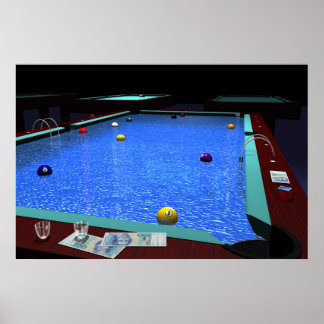 "Pool" — Poster met prachtige Billiards