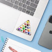 Pool Rank biljartballen Sticker (Laptop met iPhone)