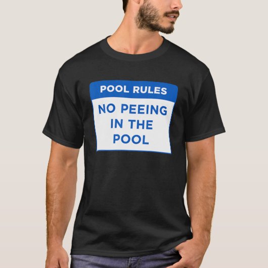Pool Regels geen pingelen in het poolontwerp van W T-shirt (Voorkant)