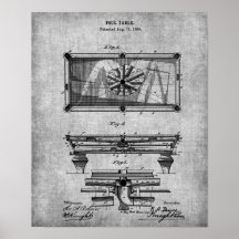 Pool Room Decor Print 10 Pool Table Patent Art