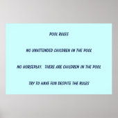 Pool Rules Poster (Voorkant)
