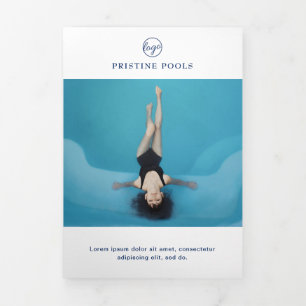 Pool Service Business Marine Blue Trifold Brochure