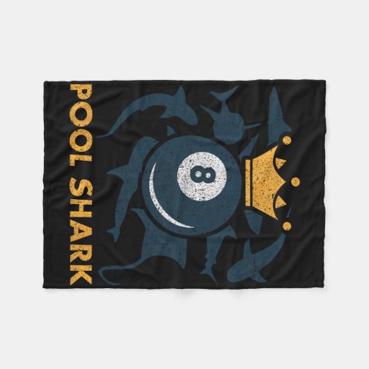 Pool Shark Biljart Pool Biljart Hall Player BA Fleece Deken (Voorkant (Horizontaal))