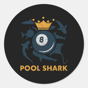 Pool Shark Biljart Pool Biljart Hall Player BA Ronde Sticker