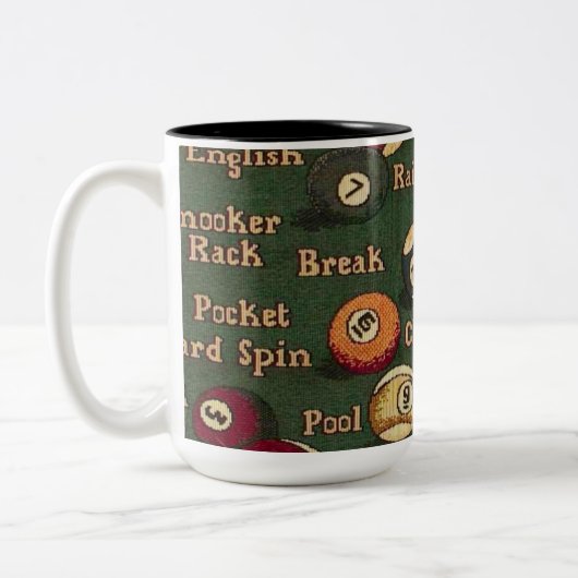Pool Shark Billiard Balls Background Mok (Links)