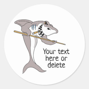 Pool Shark Custom Text Ronde Sticker