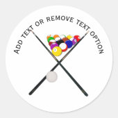 Pool spel Billiard Cue Stick Ronde Sticker (Voorkant)