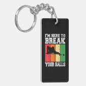 Pool speler snooker 8 bal biljart sleutelhanger (Voorkant Links)