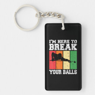Pool speler snooker 8 bal biljart sleutelhanger